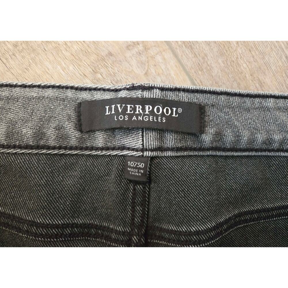 Liverpool Los Angeles Kennedy Crop Straight Jeans Women Size 10/30 Gray Stretch - Picture 6 of 7